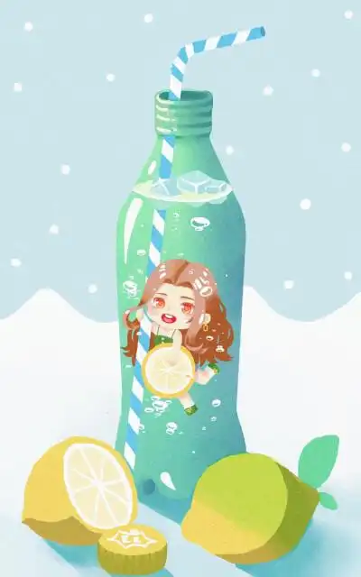 cr:黑猫和萨摩迪丽热巴手绘迪丽热巴代言雪碧