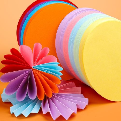 圆形折纸彩色手工纸彩纸幼儿园儿童手工diy制作材料绣球彩纸折纸