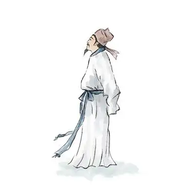 黑白手绘古风原创水墨古装古代人物诗人元素png素材