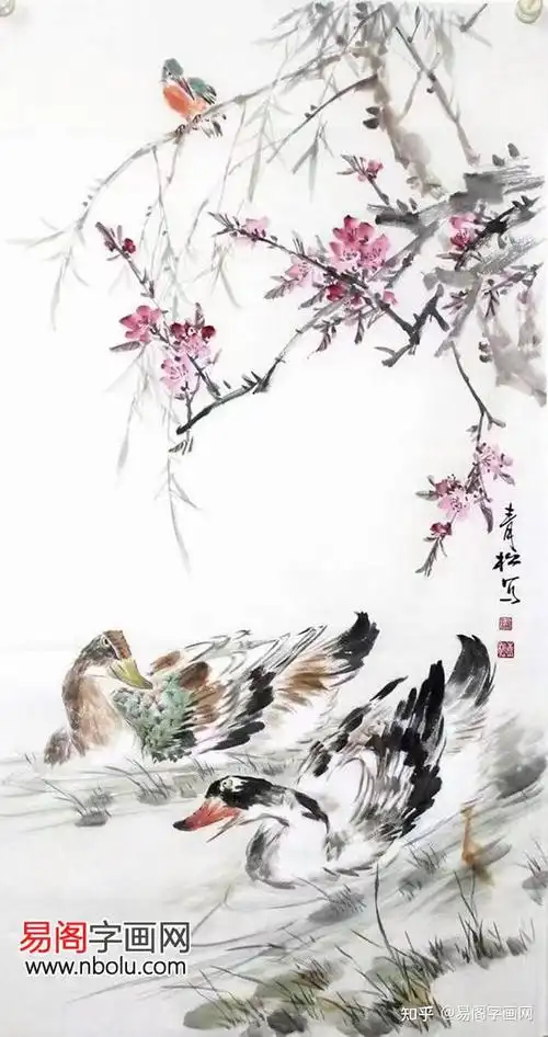 蒲青松花鸟画清逸中见豪迈野趣中见雅致