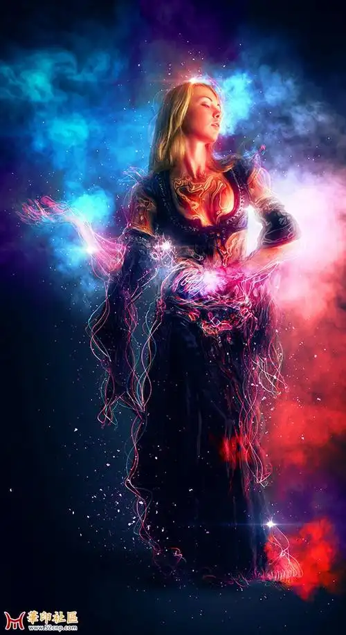 炫酷人物霓虹粒子光线魔法烟雾特效动作中文版视频教程