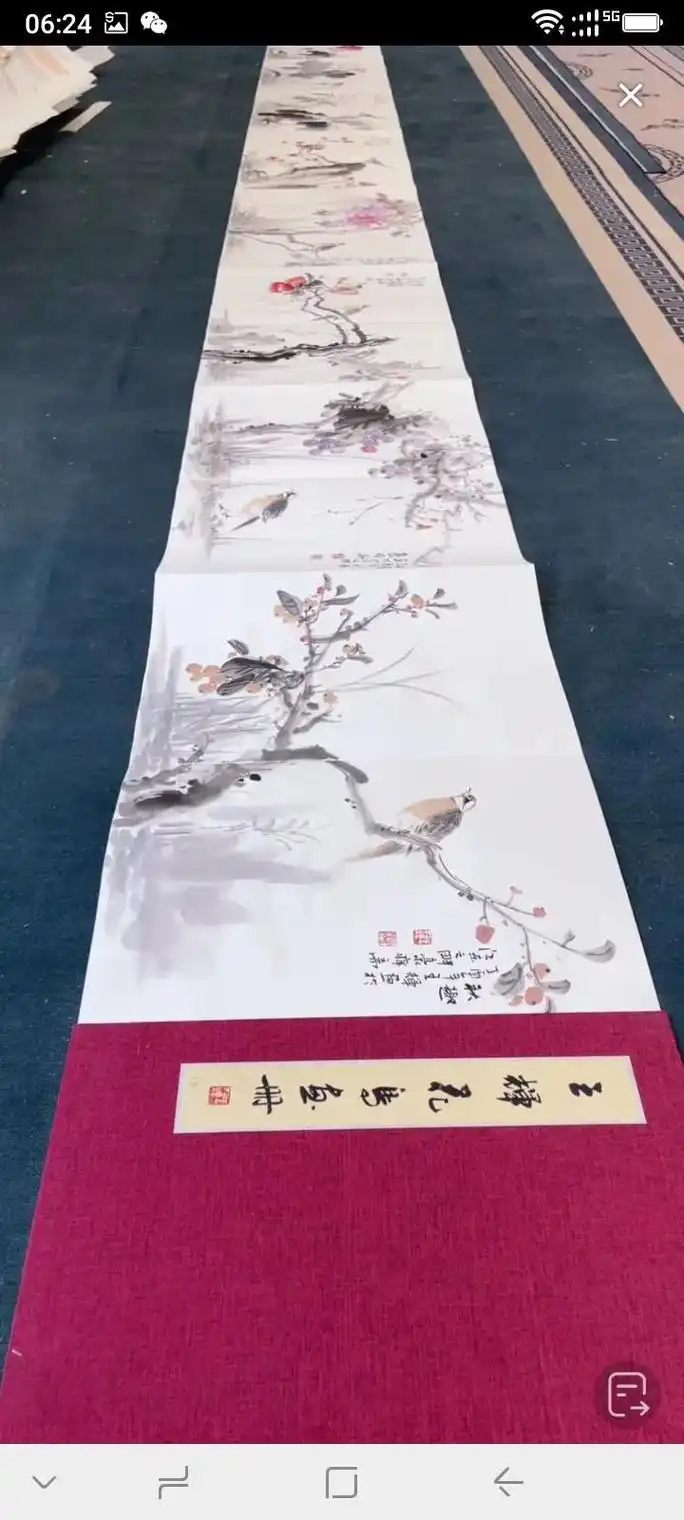 现代大红袍画家王辉工笔画