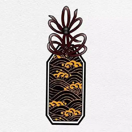 护身符主题的日式御守纹身手稿