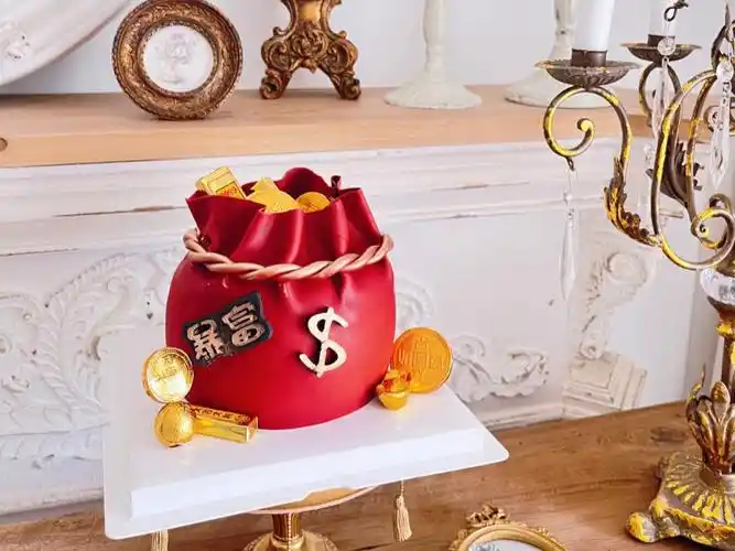 钱袋子翻糖蛋糕