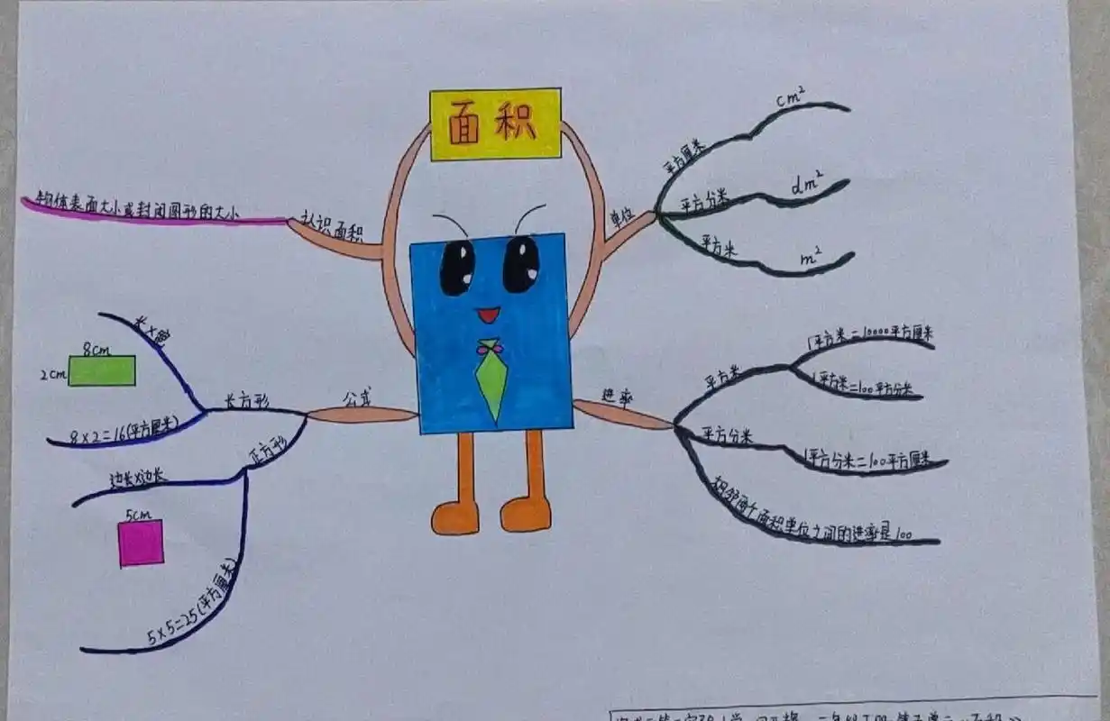 三年级下册面积思维导图