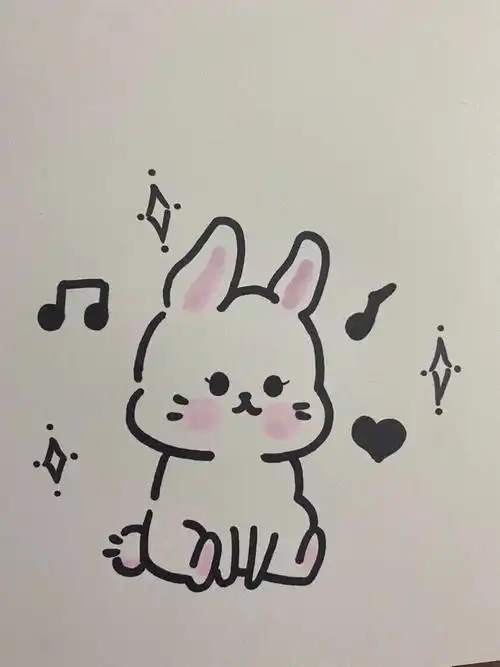超级可爱的小兔仔简笔画