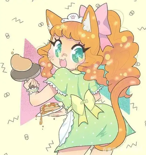 萌萌的卡通人物插画,大眼睛美少女,好可爱