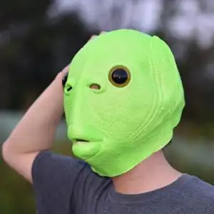 绿头鱼绿鱼人头套怪怪鱼鱼头怪头e套沙雕面具绿鱼头套绿鱼人面具
