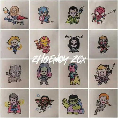 胖锤哥|q版复联简笔画彩铅漫威怎么漫威全部人物怎么画漫威全部人物简