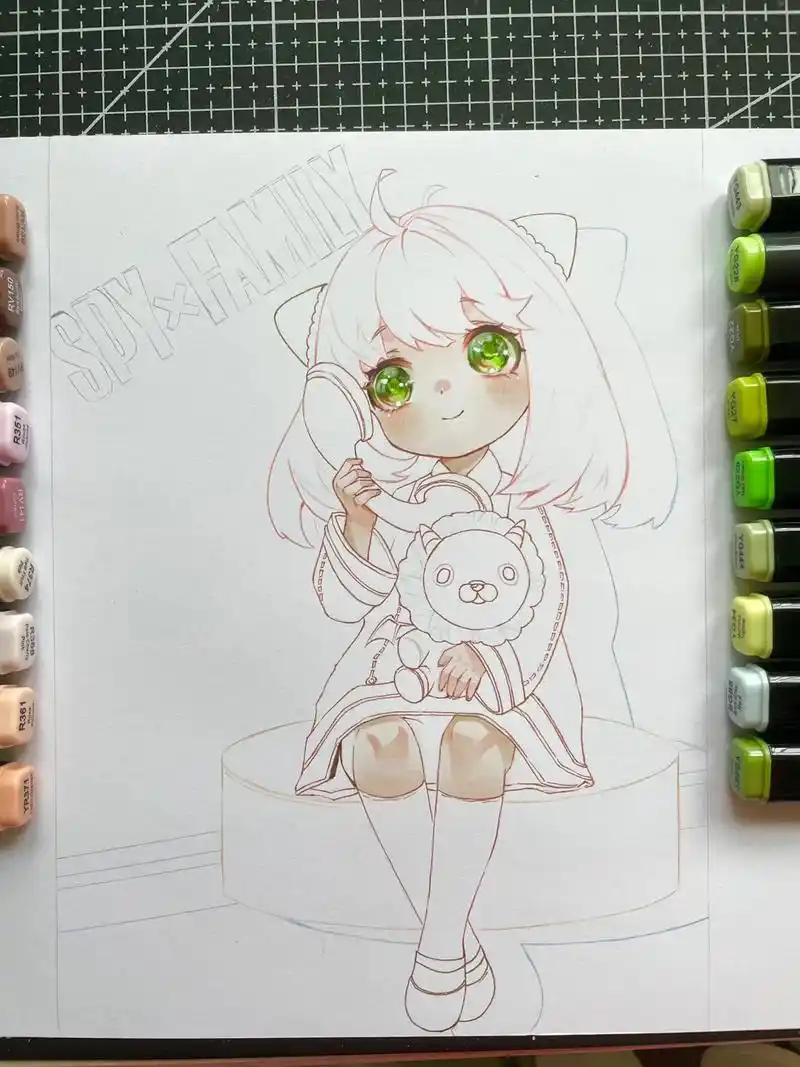 这个眼睛太绝绝子了#马克笔手绘 #临摹#阿尼亚 - 抖音