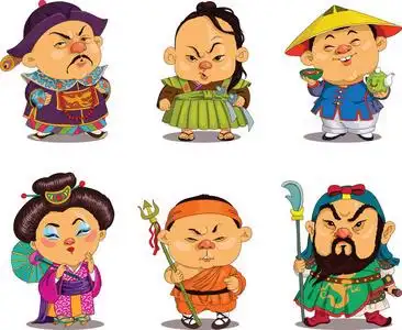 卡通旗袍卡通有趣的中国人照片