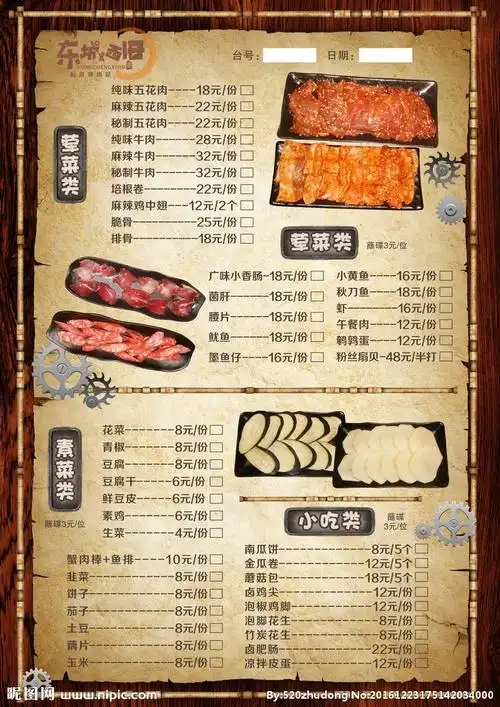 烧烤菜单图片