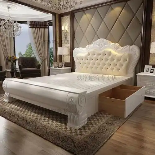 大床双人床2米22米主卧室法式实木床18米主卧双人大床婚床18米欧式