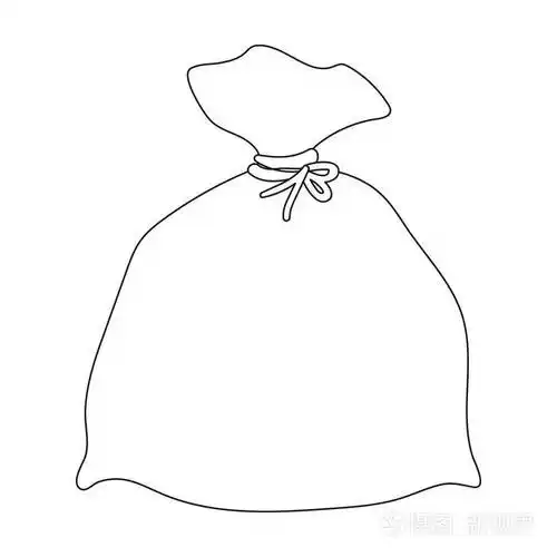 垃圾袋子图标在白色背景上孤立的轮廓样式清洗的象征股票矢量图