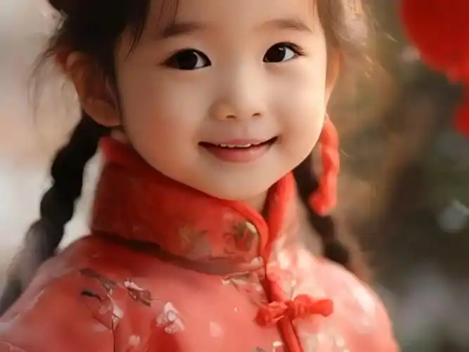 ai制作的漂亮中国小女孩