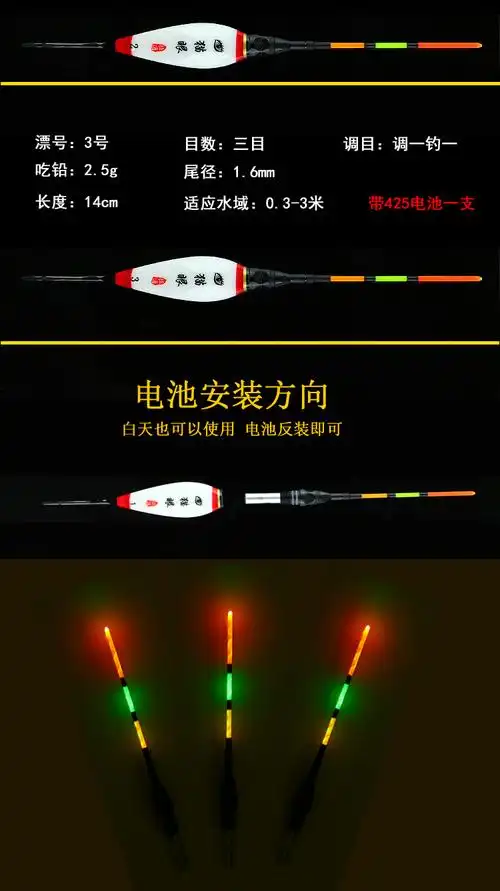 超短电子漂高灵敏夜光漂加粗醒目夜钓超亮短电子短漂浅水鱼漂浮标abs