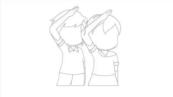 小人敬礼简笔画
