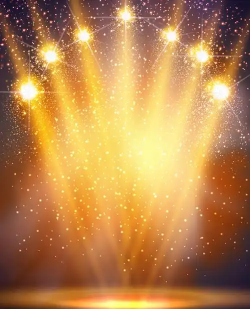 金色聚光灯舞台背景素材