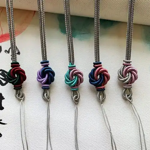 新款项链绳吊坠挂件绳子可调结2mm手工编织翡翠黄金玉石挂绳女款