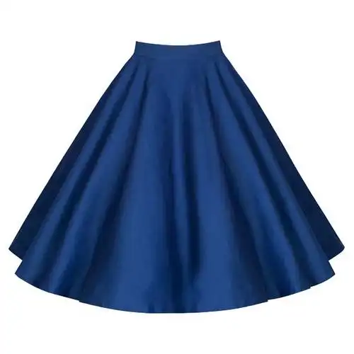 vintage high waist solid color a-line ball skirt for women