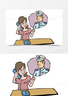 卡通报警的女人