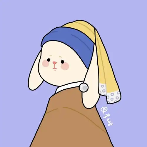 世界名画重绘插画 戴珍珠耳环的少女