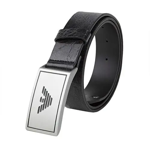 armani jeans logo装饰平滑扣牛皮男士腰带 9310196a841 阿玛尼牛仔