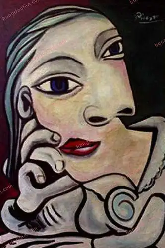 人脸抽象彩色简笔画