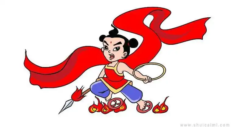 哪吒闹海儿童画简笔画