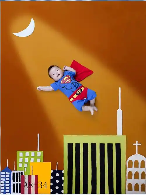 影楼宝宝摄影服装百天婴儿创意主题艺术照衣服周岁拍照背景毯子