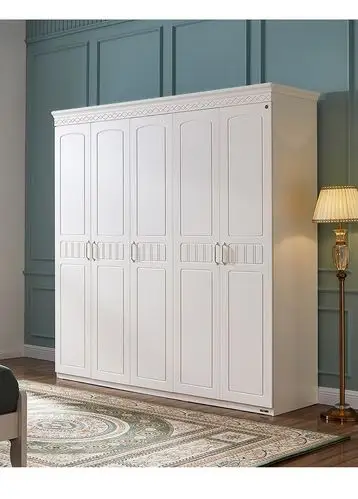 全友家居 韩式田园卧室家具组合大衣柜四门五门衣柜平开门衣柜78801