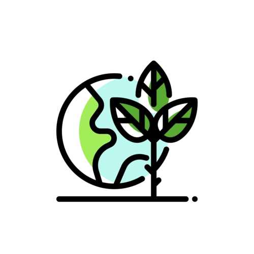 环保绿色健康地球mbe风格插画