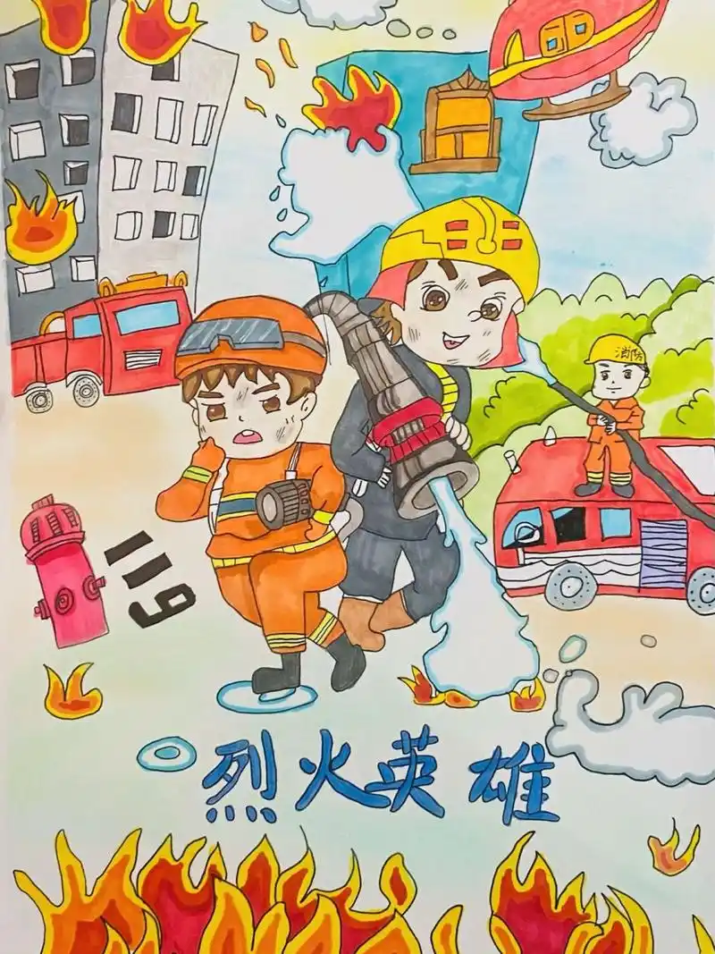 "我是小小消防员"主题画