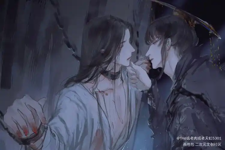 晚宁啊._二哈和他的白猫师尊燃晚墨燃绘画作品