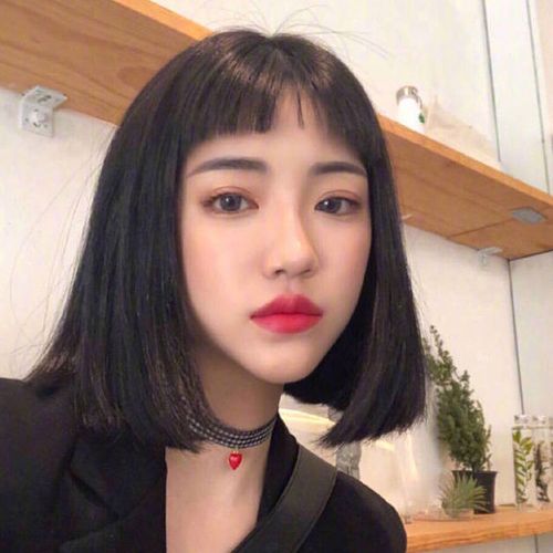 假发女短发二次bobo韩国波波头修脸蓬松自然空气刘海女网红锁骨发
