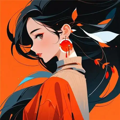 长发女生飘逸精致潮流动漫头像图片