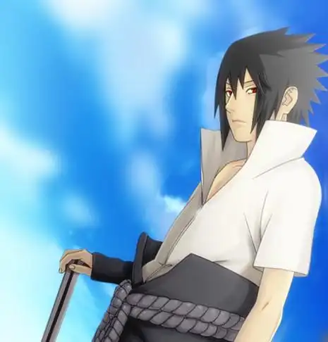 佐助 白色上衣 立领 有拉链的短袖 图片