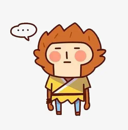 猴子,卡通,动物,思考,可爱,省略,省略号