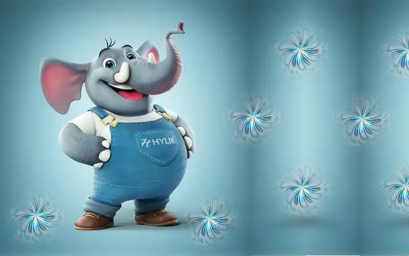 下载壁纸 1920x1200 可爱的3d大象,艺术卡通 桌面背景