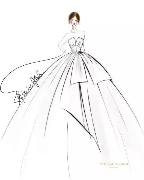 婚纱简笔画 婚纱简笔画手绘长裙
