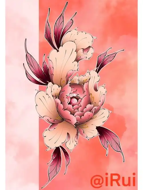 牡丹手稿北京纹身