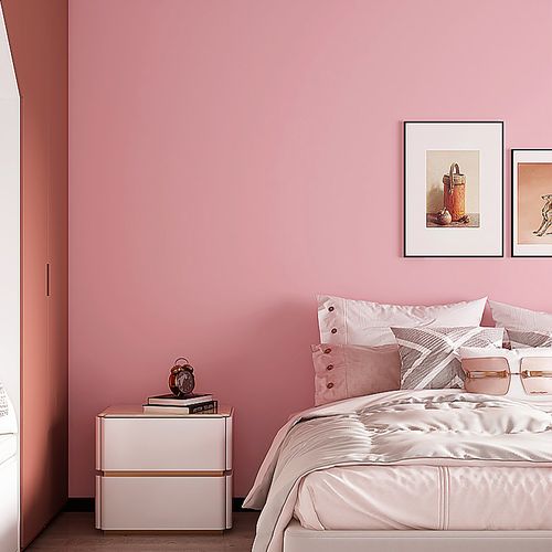 脏粉色现代轻奢纯色墙布客厅卧室全屋背景墙布素色无缝壁布简约