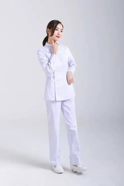 护士服冬装套装偏襟立领ftl-1-白色女式