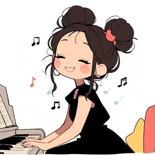 享受音乐|弹钢琴的女生头像#高清头像##可爱头像##治愈系