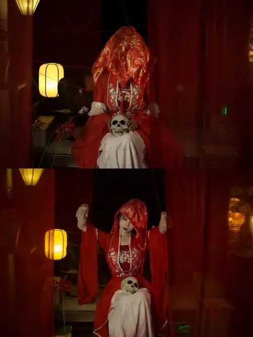 明月吐光 阴风吹柳巷 是女鬼觅爱郎出镜:@四个d#鬼新娘