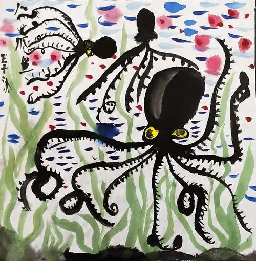 《水墨章鱼》