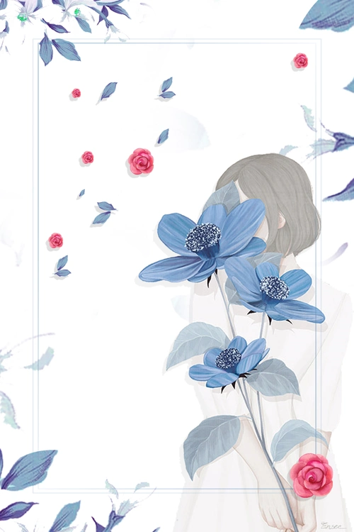 极简小清新美容院促销海报背景