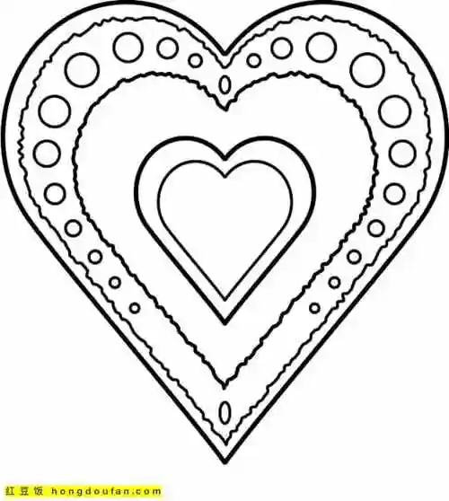 张手捧一个可爱的小爱心卡通手绘卡通简笔画-红豆饭小学生简笔画大全