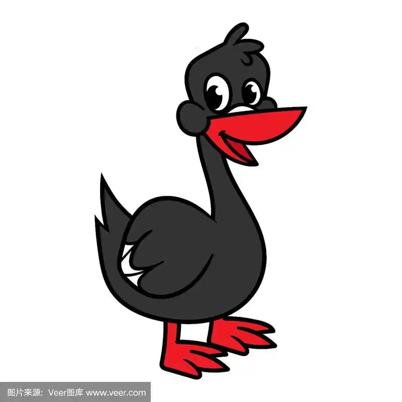 绘画插图,卡通,黑天鹅,美,艺术