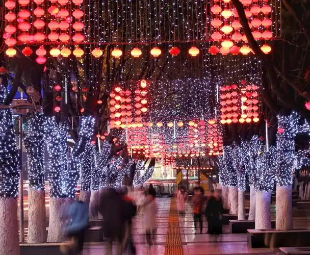 灯笼 街道 人群